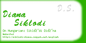 diana siklodi business card